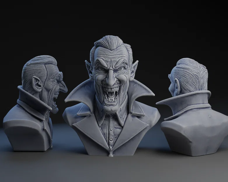 Mô hình tượng bán thân Bá tước Dracula in 3D sắc nét cho Halloween - Image 1