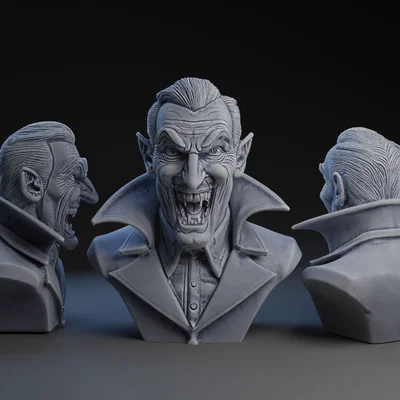 Mô hình tượng bán thân Bá tước Dracula in 3D sắc nét cho Halloween