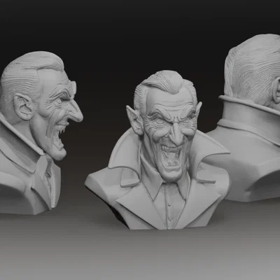 Tượng bán thân Bá tước Dracula Transylvania | Vlad Kẻ Xiên Người | STL & 3MF