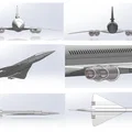Mô hình 3D máy bay huyền thoại British Aircraft Corporation Concorde - Thumbnail 2