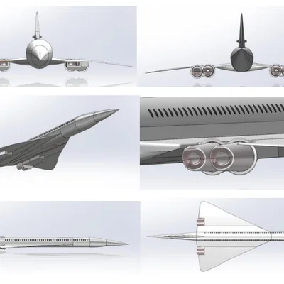 Mô hình 3D máy bay huyền thoại British Aircraft Corporation Concorde