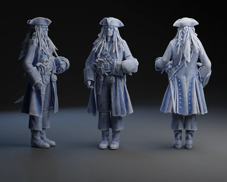 Mô hình 3D thuyền trưởng Jack Sparrow (Pirates of the Caribbean) - Image 1