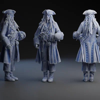 Mô hình 3D thuyền trưởng Jack Sparrow (Pirates of the Caribbean)