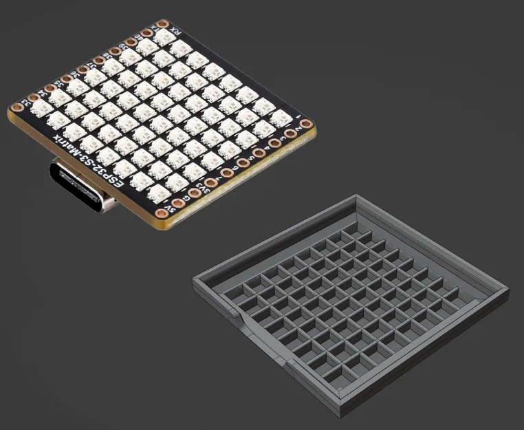 Nắp tán sáng cho Waveshare ESP32-S3 Matrix (Neopixel LED matrix) - Image 2
