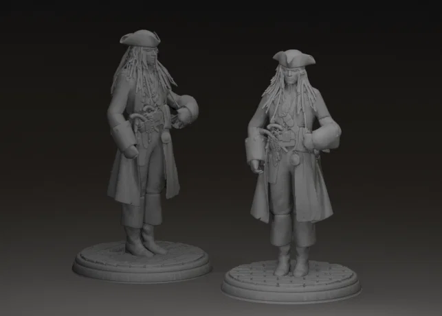 Mô hình 3D Captain Jack Sparrow (Pirates of the Caribbean) có đế - Image 1