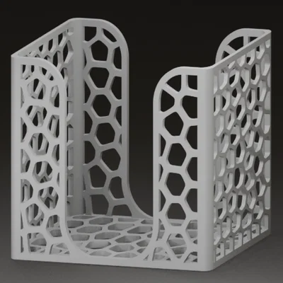 Khay Đựng Khăn Giấy Vuông 6 Inch Họa Tiết Voronoi In 3D