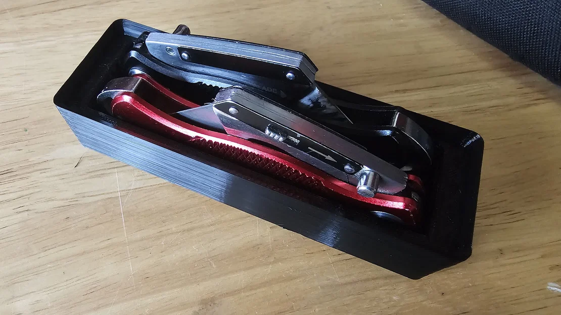 Khay đựng dao rọc giấy Husky chuẩn Gridfinity 1x3 tiện lợi - Image 1