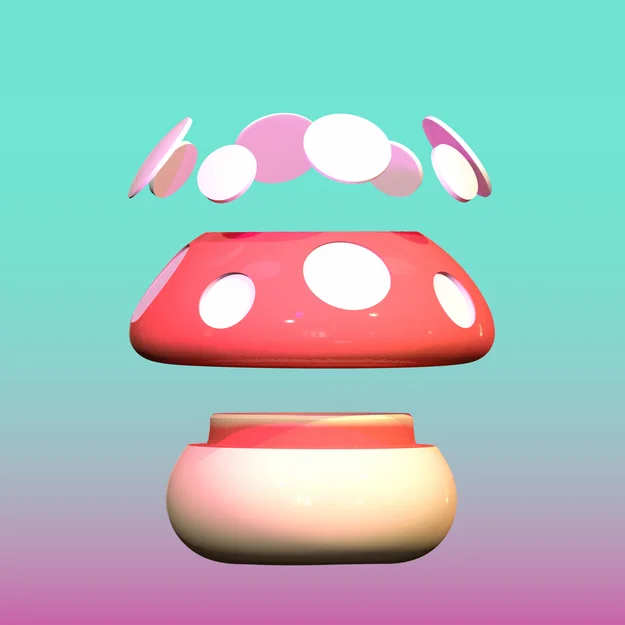 Ống cắm bút hình nấm dễ thương - Mẫu in 3D độc đáo cho bàn làm việc - Image 3