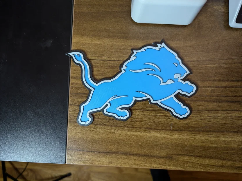 Bản in 2D biểu tượng Detroit Lions (Detroit Lions Emblem 2D Print) - Image 1