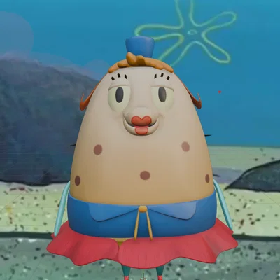Mô hình 3D cô giáo Mrs. Puff trong Spongebob Squarepants cực đáng yêu