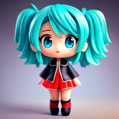 Mô hình 3D nhân vật Anime Girl Chibi đáng yêu cho người sưu tầm