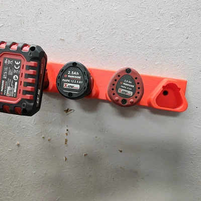 Giá Treo Pin Parkside X12V 4 Vị Trí - Phụ Kiện Workshop Gọn Gàng