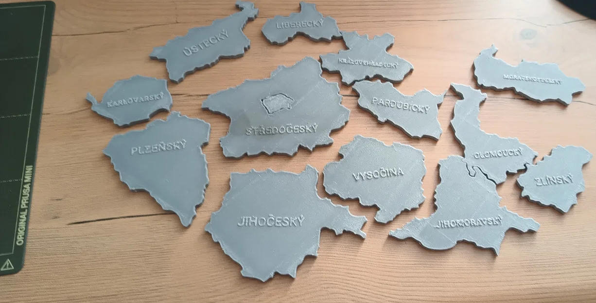 Bản đồ puzzle gấp Cộng hòa Séc chia theo các vùng (kraje) - Image 1