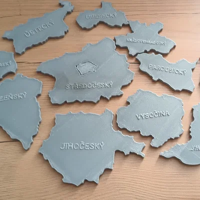 Bản đồ puzzle gấp Cộng hòa Séc chia theo các vùng (kraje)