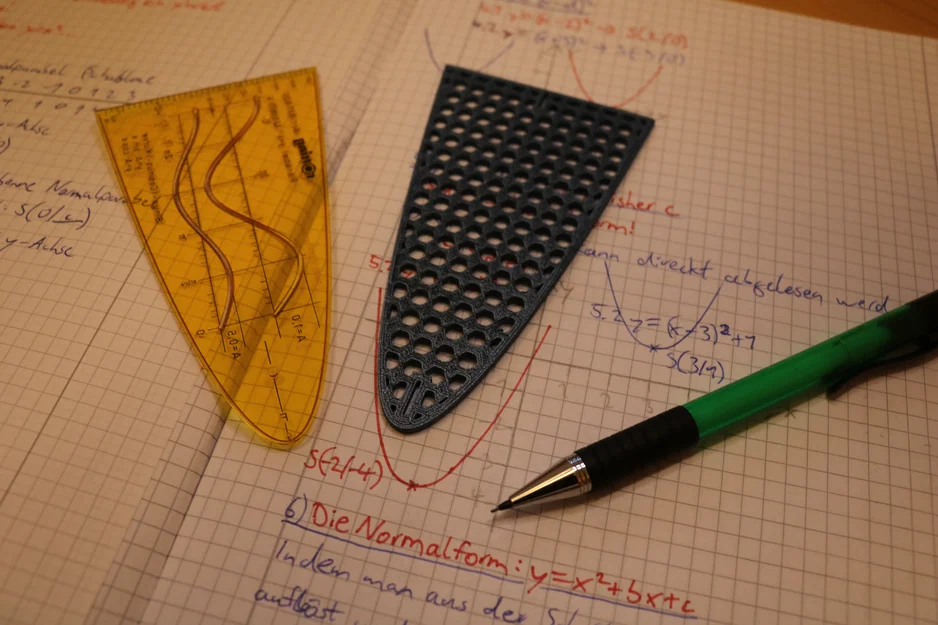 Thước vẽ đồ thị Parabol (Parabel Schablone) - Phụ kiện học tập in 3D - Image 4