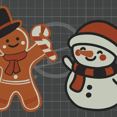 Trang trí Người Tuyết & Người Bánh Gừng (móc khóa/đồ treo Noel)