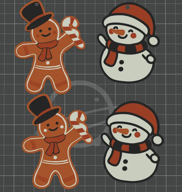 Trang trí Người Tuyết & Người Bánh Gừng (móc khóa/đồ treo Noel) - Image 4