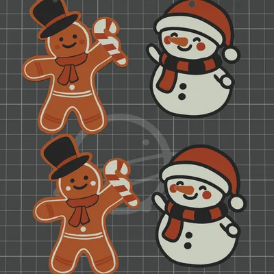 Trang trí Người Tuyết & Người Bánh Gừng (móc khóa/đồ treo Noel)