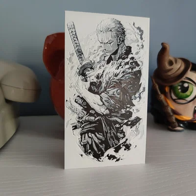 Tranh in 3D Hueforge Zoro One Piece cực chất cho fan