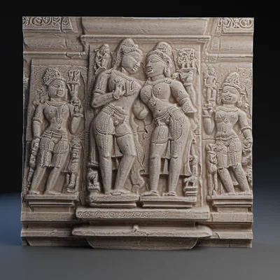 Mẫu in 3D phù điêu đền thờ Khajuraho tinh xảo