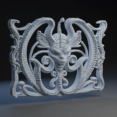 Mô hình phù điêu Alien Temple trang trí không gian huyền bí