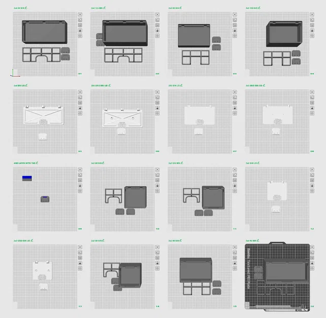 Gridfinity 2x2, 3, 4, 5 (6U, 9U, 12U) - Hộp có nắp khóa phiên bản 2.2 - Image 10