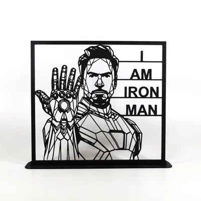 Iron Man Endgame Low Poly Hình Học (Geometric Low Poly End Game Iron Man)