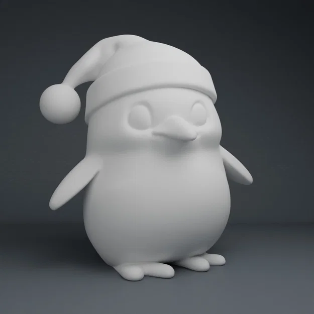 Chim cánh cụt dễ thương đội mũ Santa - Image 1