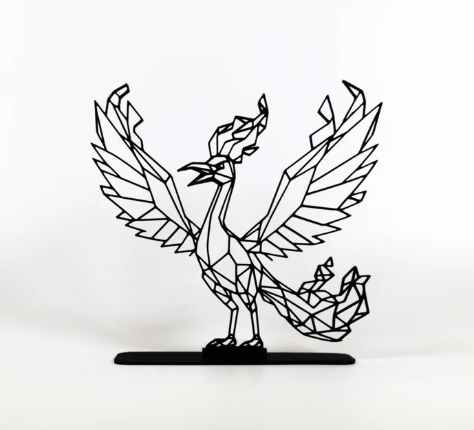 Moltres Low Poly Hình Học (Geometric Low Poly Moltres) - Image 1