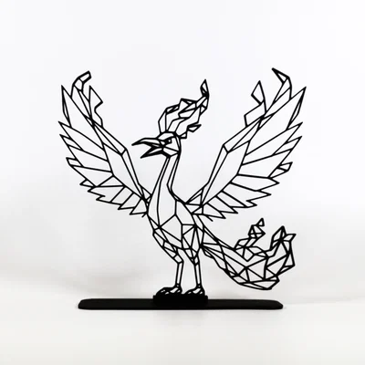 Moltres Low Poly Hình Học (Geometric Low Poly Moltres)