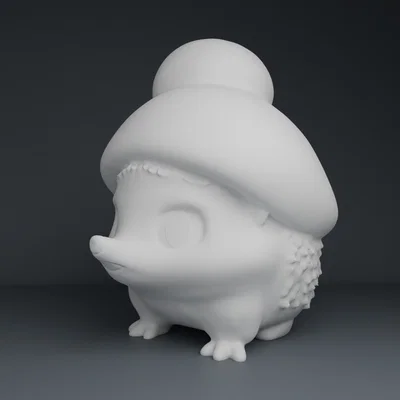 Bé nhím dễ thương đội nón