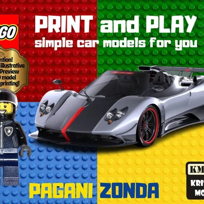 Mô hình siêu xe Pagani Zonda lắp ghép kiểu LEGO cho máy in 3D