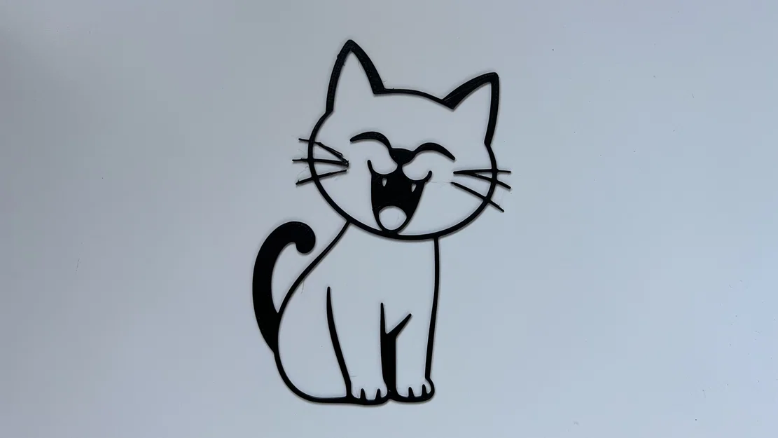 Mẫu in 3D tranh treo tường chú mèo hạnh phúc (Happy Cat Wall Art #2) - Image 1