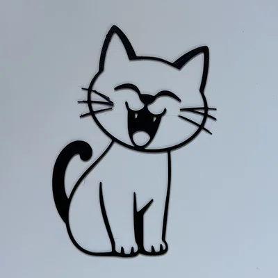 Mẫu in 3D tranh treo tường chú mèo hạnh phúc (Happy Cat Wall Art #2)