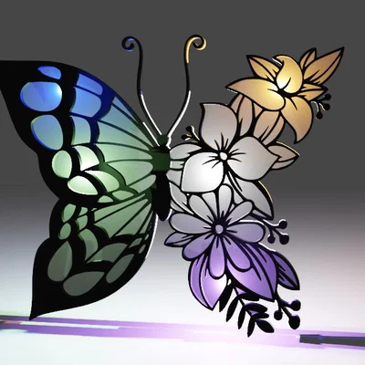 Mô hình trang trí Hoa Bướm (Flower Butterfly) tinh xảo