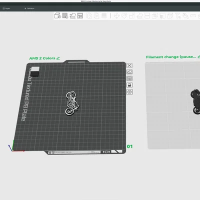 Móc khóa mô tô Cruiser - Phụ kiện in 3D cá tính cho dân biker