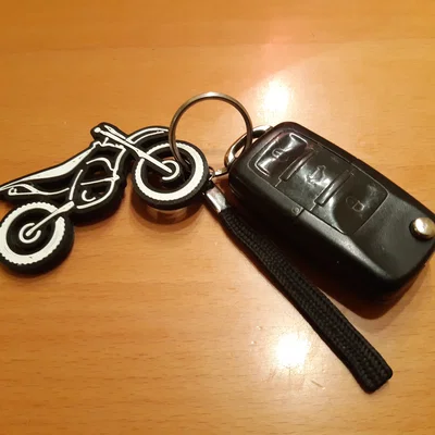 Móc khóa xe địa hình Motocross 3D in 2 màu cực chất