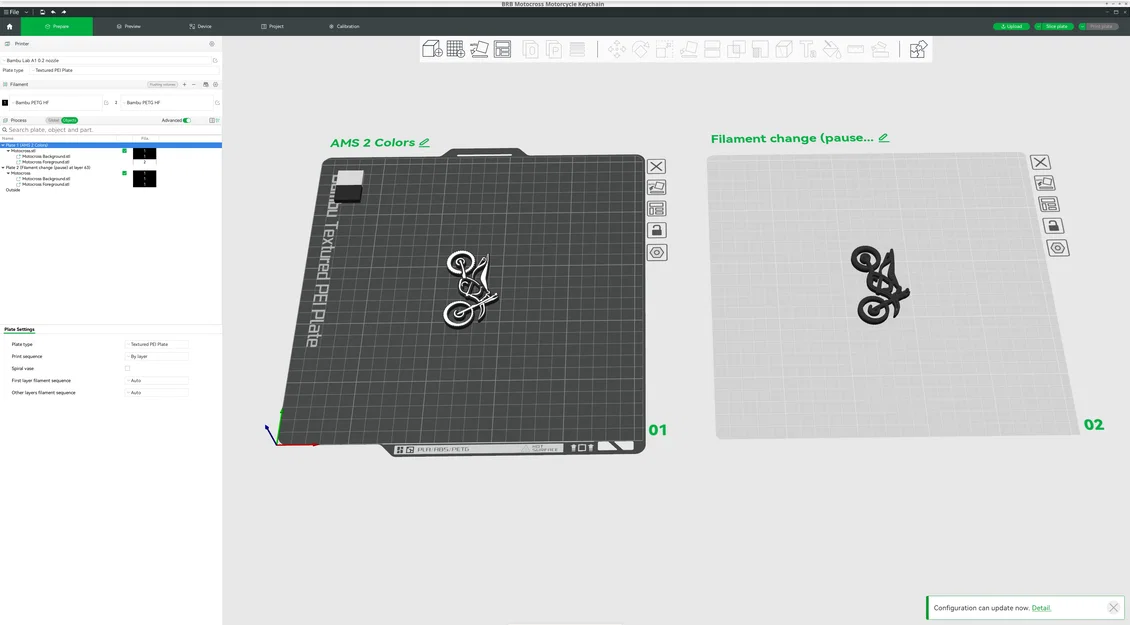 Móc khóa xe địa hình Motocross 3D in 2 màu cực chất - Image 3