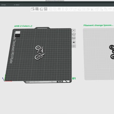Móc khóa xe địa hình Motocross 3D in 2 màu cực chất