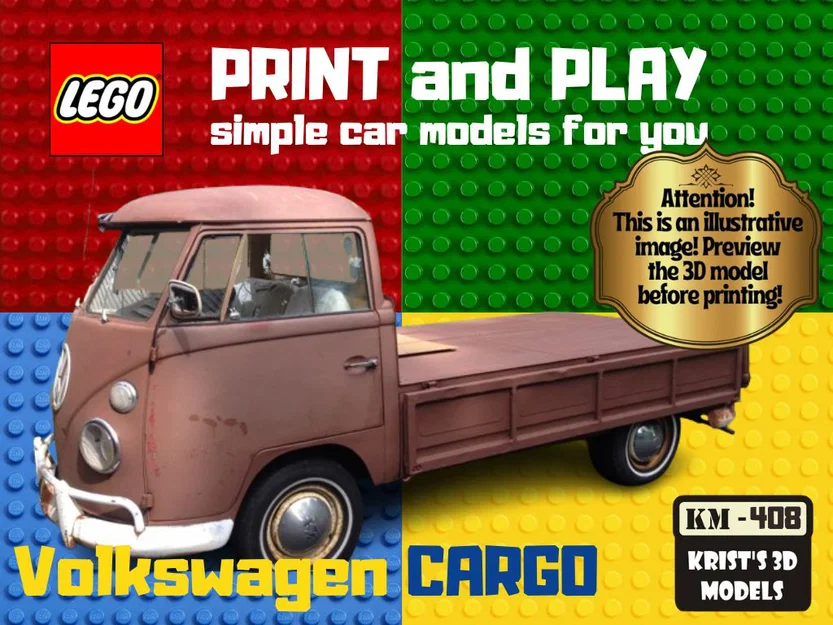 Mô hình xe tải Volkswagen Cargo in 3D tương thích với LEGO - Image 1