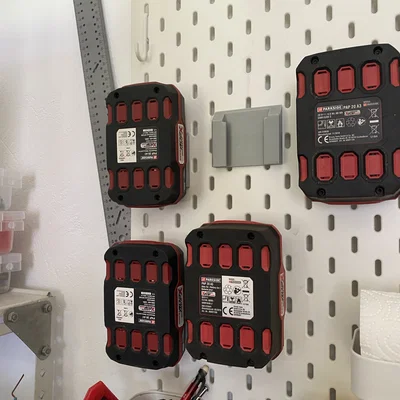 Giá treo pin Parkside X20V-Team cho Ikea Skadis (Lidl) 20V