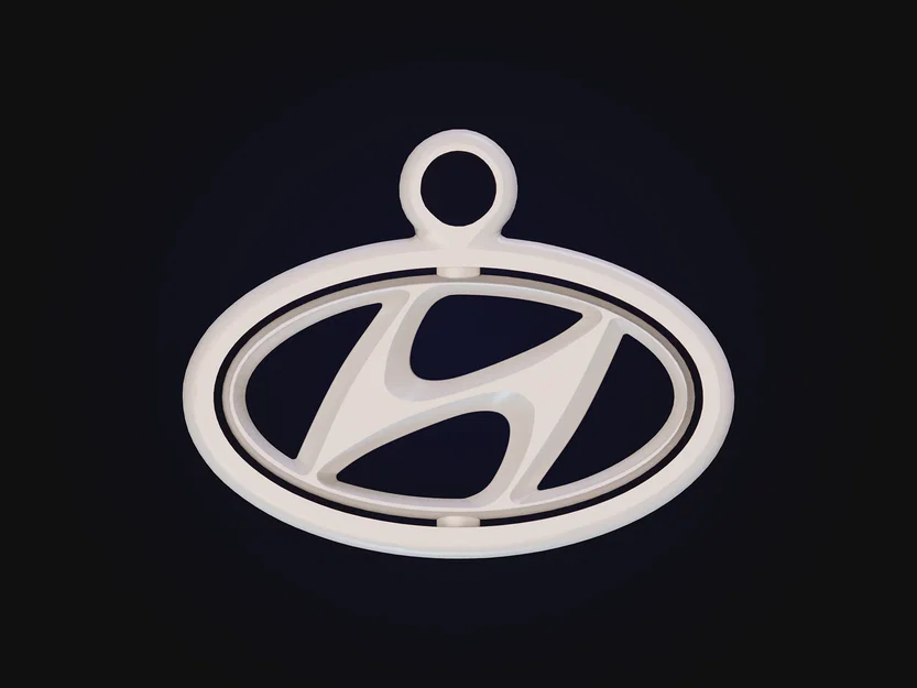 Móc khóa con quay (Gyro) logo Hyundai - Phụ kiện in 3D độc đáo - Image 1