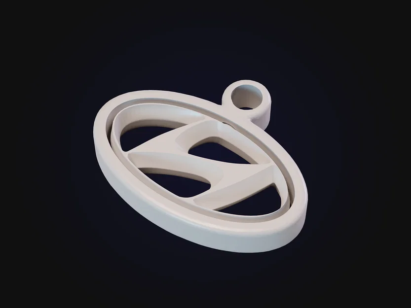 Móc khóa con quay (Gyro) logo Hyundai - Phụ kiện in 3D độc đáo - Image 2