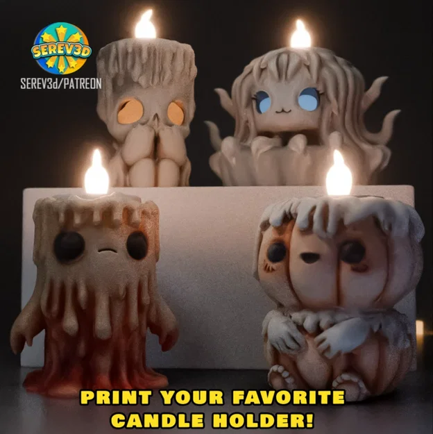 Chân Nến Sáp Chảy Dễ Thương (Cute Melted Candle Holder) - SEREV3d - Image 2
