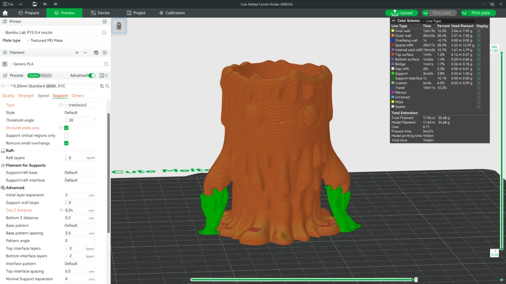 Chân Nến Sáp Chảy Dễ Thương (Cute Melted Candle Holder) - SEREV3d - Image 8