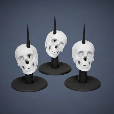 Mô hình đầu lâu cắm cọc trang trí Halloween in 3D