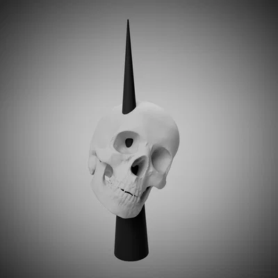 Mô hình đầu lâu cắm cọc trang trí Halloween in 3D