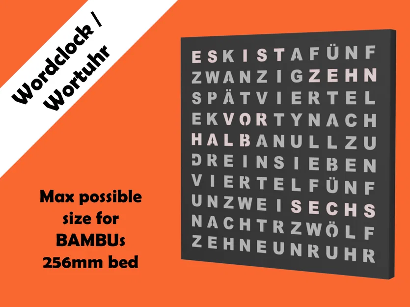 Wortuhr | Wordclock chữ bự | Bambu Lab - Image 1