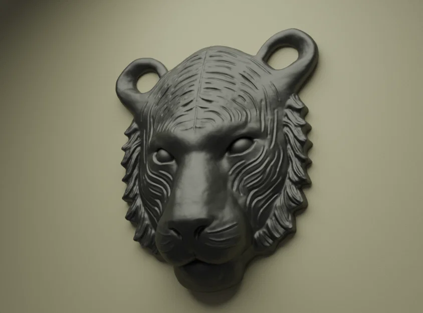 Tượng đầu hổ treo tường nghệ thuật 3D ấn tượng - Image 1