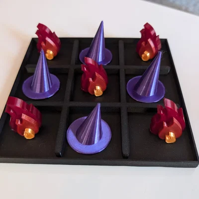 Witch-Tac-Toe - Ba ô liên tiếp - Tic Tac Toe Halloween rùng rợn - Decor